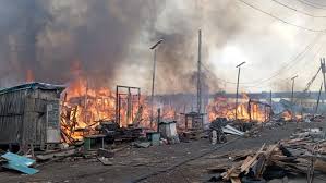 JUST IN:  Plank Market Gutted By Fire In Lagos (PHOTOS)