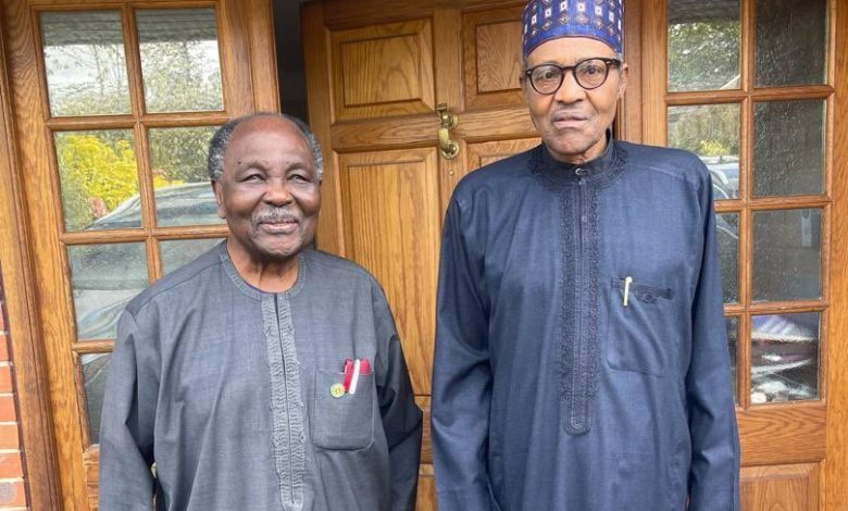 Former President Of Nigeria Muhammadu Buhari Visits Gen. Yakubu Gowon In London