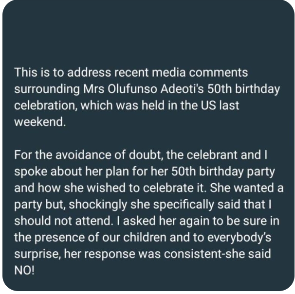 Mercy Aigbe’s Husband Reveals Why He Attended First Wife’s Birthday Party -Details Emerged