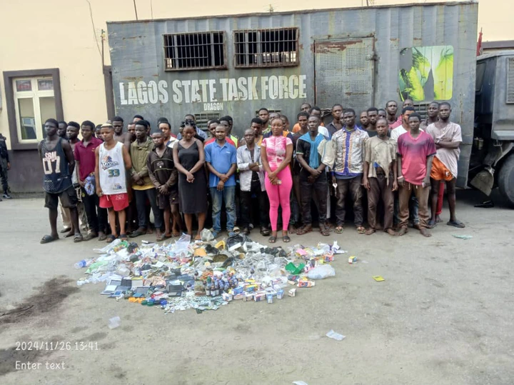 Lagos Taskforce Captures 53 Drug Suspects in Major Raid Across Hotspots (PHOTOS)