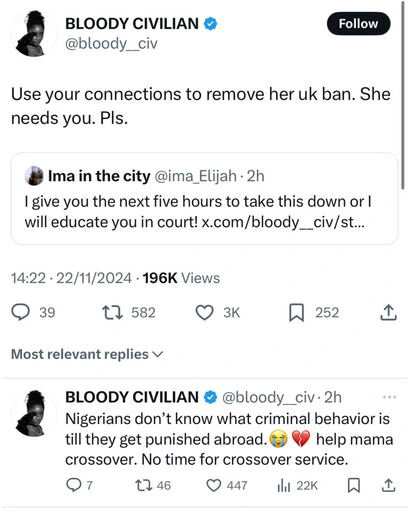 Singer Bloody Civilian Get Hit Back As She Comment "She Made People Burn Their Children Alive" On Movie Producer-turned-Pastor, Helen Ukpabio Post