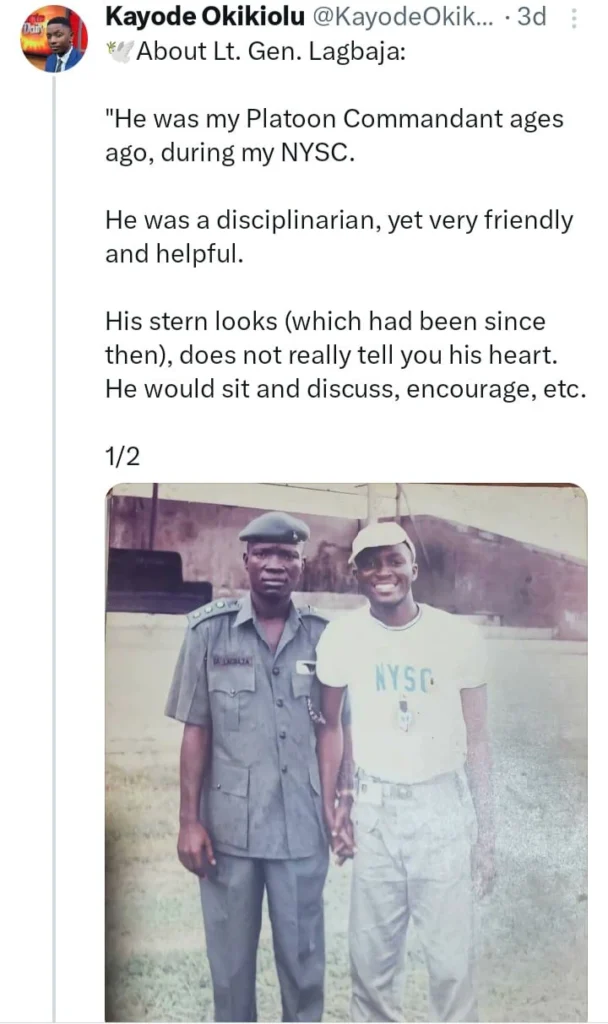 Man Share Throwback Photo With Late Lt. Gen. Lagbaja During NYSC