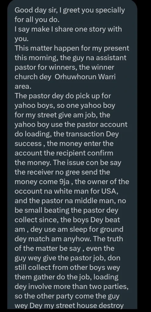 Yahoo Boy Uses Pastor’s Account For ₦70m transaction Deal (PHOTOS)