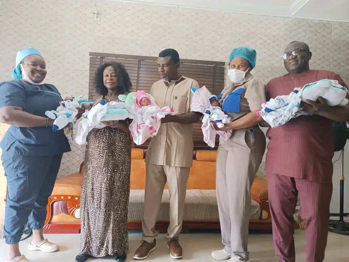 PHOTOS: Abia Couples Blessed with Quintuplets (5) After 18 Years of Waiting, Is God Not Wonderful!