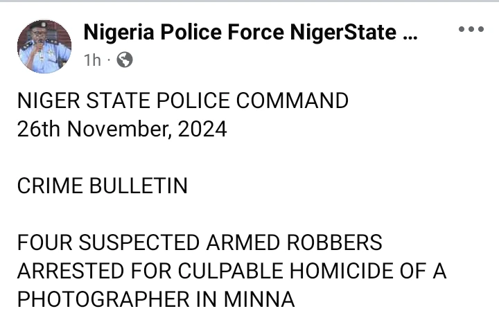 4 Teenagers Arrested After Killed Photographer Over N95,000 In Niger State