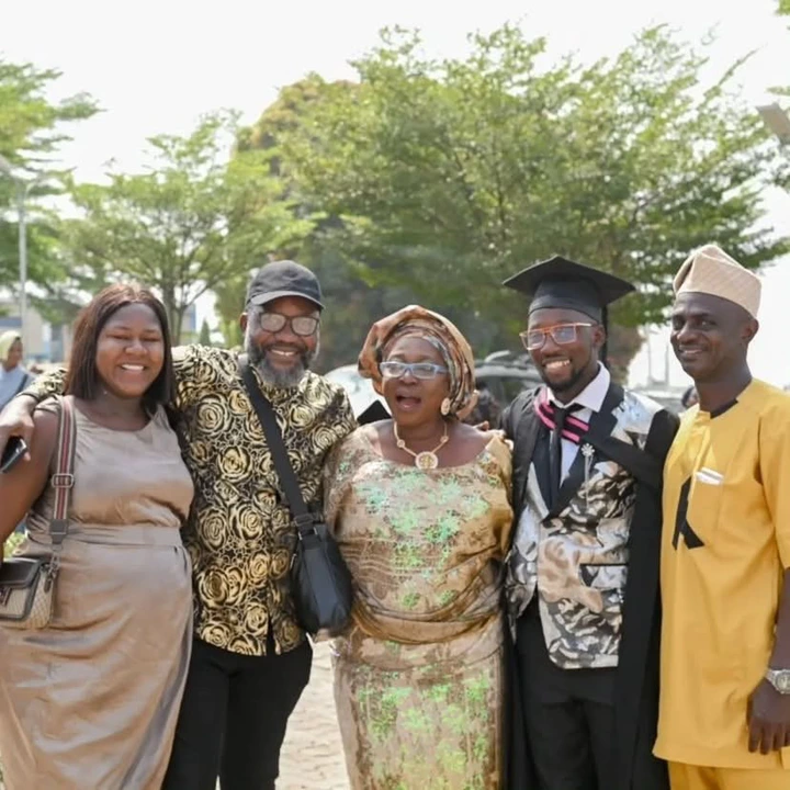 PHOTOS: Nigeria Actors Binta Ayo Mogaji and Jibola Dabo Celebrates Son As He Graduate From Lead City University