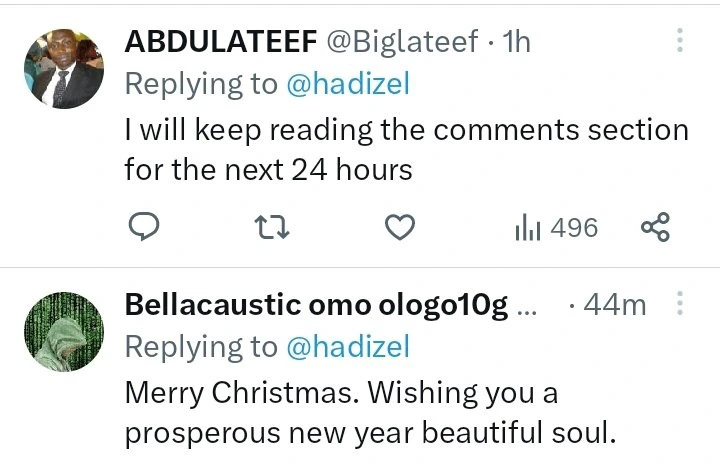 Reactions Stir Among Nigerians As Former Kaduna State Governor Wife, Hadiza Isma El-Rufai Celebrates Christmas