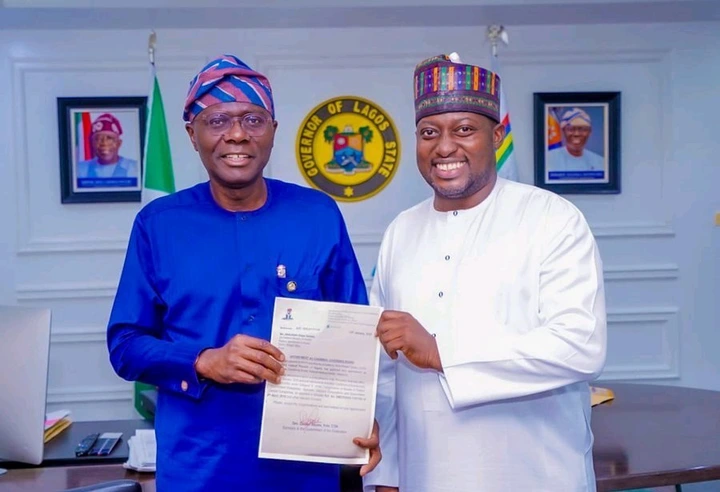 APC Youth Leader Presents Letter Of Appointment To Gov.Babajide Sanwo-Olu