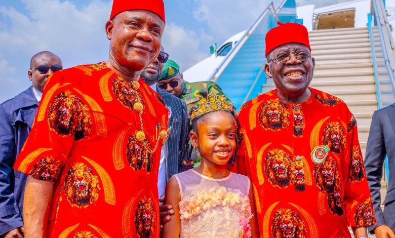 PHOTO NEWS: President Tinubu  Arrived  Enugu, Dons Traditional Igbo Attire