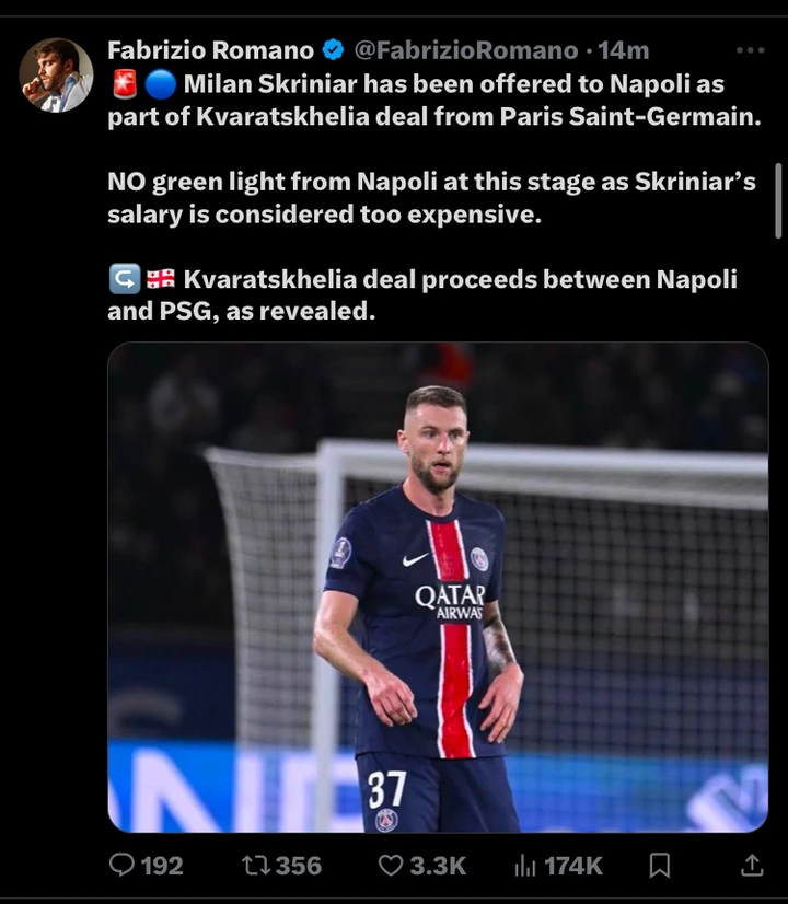 Ligue 1: Kvaratskhelia Contract Proceed Between Napoli And PSG