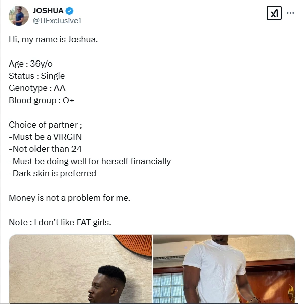 Nigerian Man Lists His Requirements As He Begins Search For A Life Partner