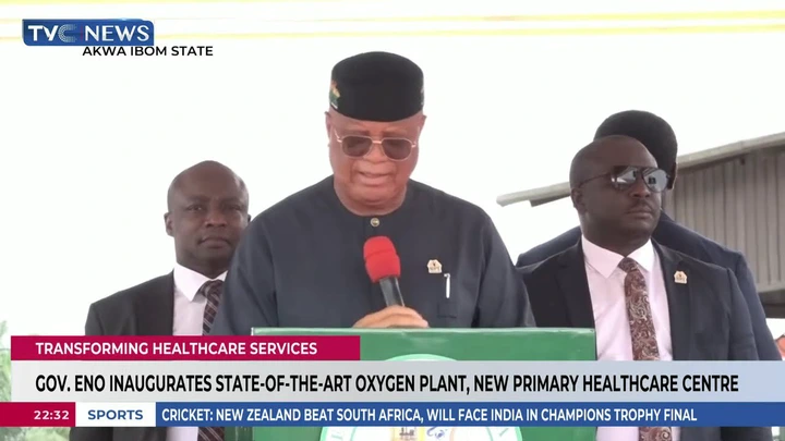 BREAKING: Gov Umo Eno Launches Oxygen Plant, Primary Healthcare Centre In Akwa Ibom