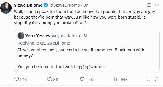“They’re Born That Way” Sizwe Dhlomo Speaks On People Who Are Gay