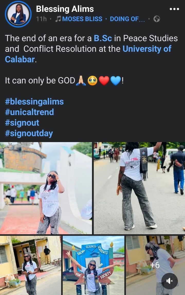 UNICAL Student Celebrate Sign-out After Failed UTME AND WAEC Four Times