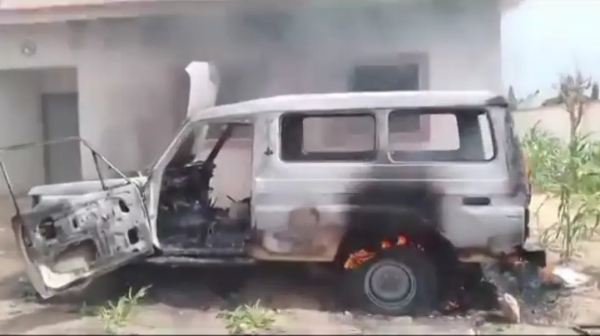 HUNGER DEY DAY 3: Red Cross Vehicle Set Ablaze In Yobe (Photos)