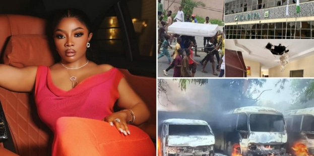 Hunger Dey: It Is Very Sad To Steals, Destroy Properties Of Same People Who Goes Through Hardship Just Like You – Toke Makinwa