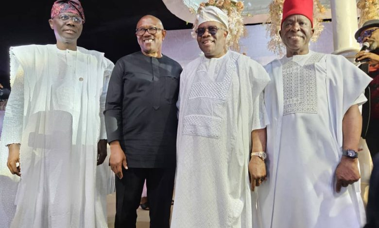 Photos Of Senate President Akpabio, Governor Sanwo-olu, Peter Obi At Senator Victor Umeh Daughter's Wedding In Lagos