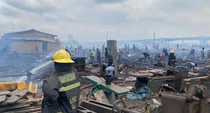 JUST IN: Plank Market Gutted By Fire In Lagos (PHOTOS)