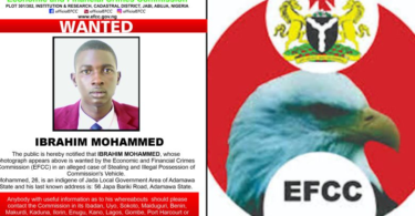 EFCC Declares Man Wanted Over Illegal Possession Of Commission’s Vehicle