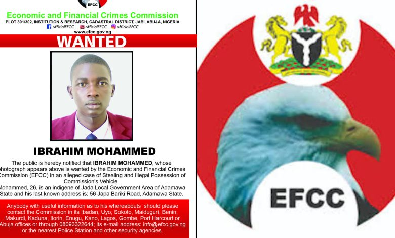 EFCC Declares Man Wanted Over Illegal Possession Of Commission’s Vehicle