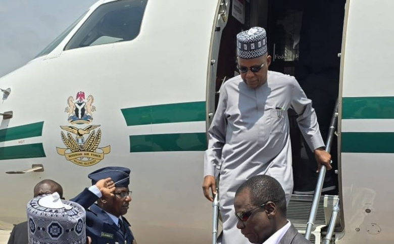 Vice President Kashim Shettima Landed In Abuja After UNGA79 (PHOTOS)