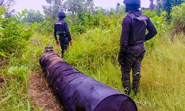 Civil Defence Corps Raids Illegal Refinery, Arrests Two, Wipes Out Bunkering site In Rivers (PHOTOS)