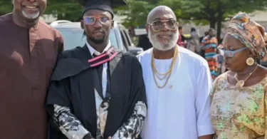 PHOTOS: Nigeria Actors Binta Ayo Mogaji and Jibola Dabo Celebrates Son As He Graduate From Lead City University