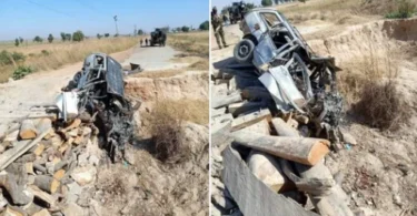 Travellers Vehicle Runs Over Explosives Set By Bandits On Zamfara Road (PHOTOS)