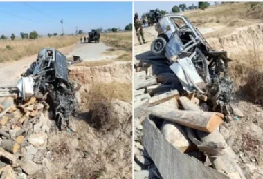 Travellers Vehicle Runs Over Explosives Set By Bandits On Zamfara Road (PHOTOS)