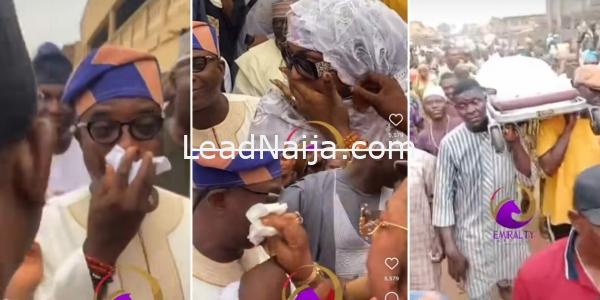 VIDEO: K1’s Mum’s Burial; Singer In Tears, Wives Compete For Attention In Ijebu-Ode