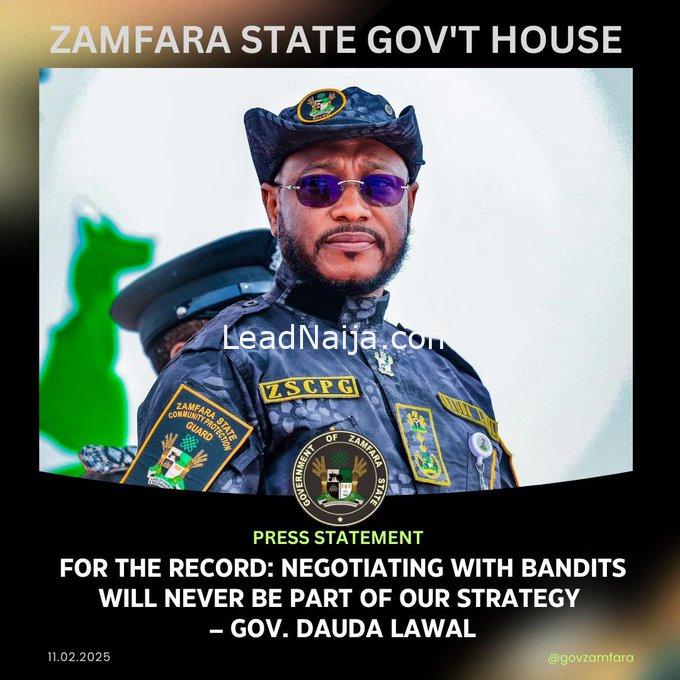 Zamfara Gov Reiterates Stance Against Negotiating with Bandits