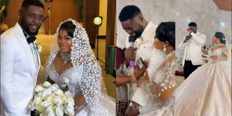 Moment Moc Madu Gets Emotional Tears At Wedding To The Love Of His Life, Actress Ruby Ojiakor