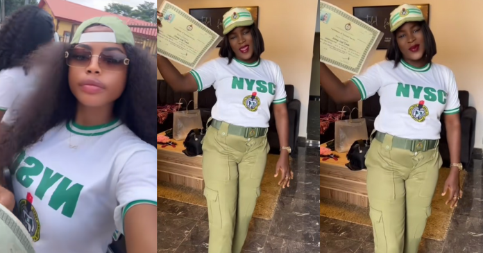 "Mummy is so fine" Nigerian Reacts As Nigerian Mum Rocks NYSC Uniform After Daughter’s Passing Out Parade (WATCH)