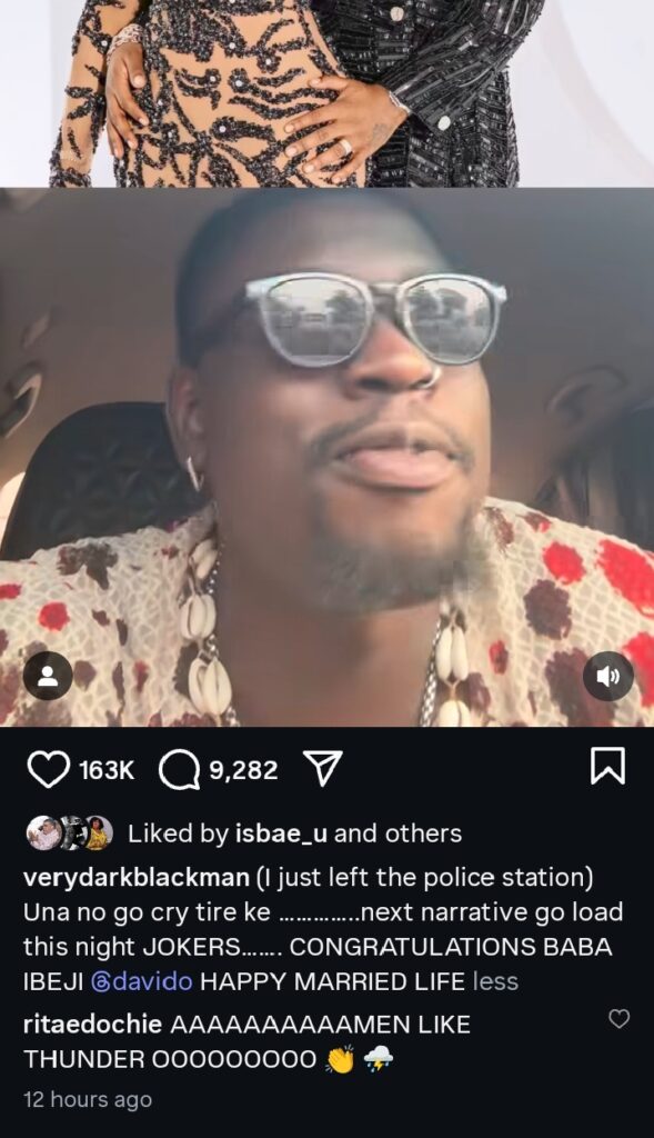 VDM Finally Break Silent Amid Claims That Davido Intentionally Didn’t Invite Him To His White Wedding