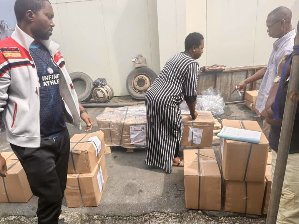 PHOTO NEWS: INEC Receives Sensitive Materials for Edo Bye-Elections