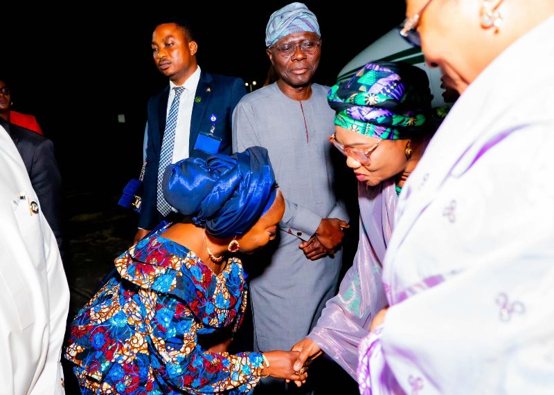 PHOTOS NEWS: Moment First Lady Oluremi Tinubu Landed In Lagos