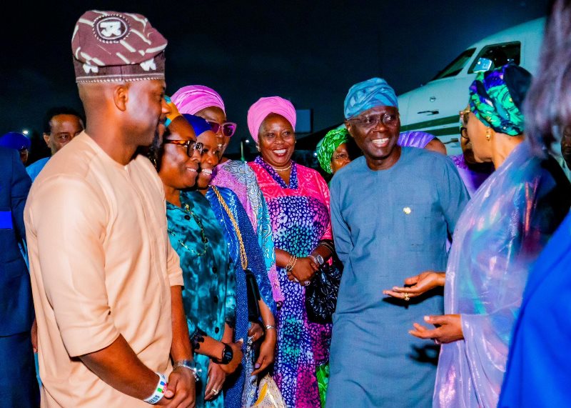 PHOTOS NEWS: Moment First Lady Oluremi Tinubu Landed In Lagos