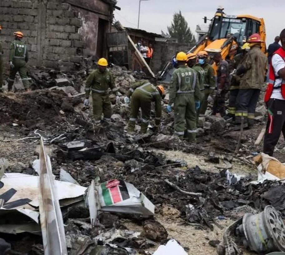 PHOTOS: Six People Confirmed Dead As Plane Crashes Into Building In Kenya
