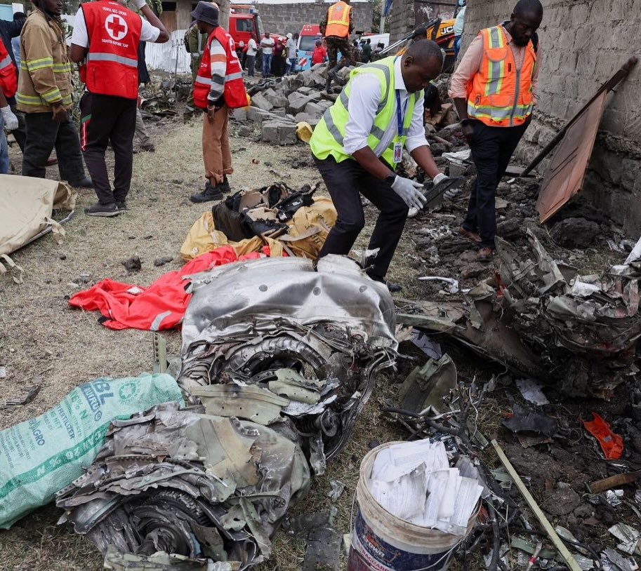 PHOTOS: Six People Confirmed Dead As Plane Crashes Into Building In Kenya