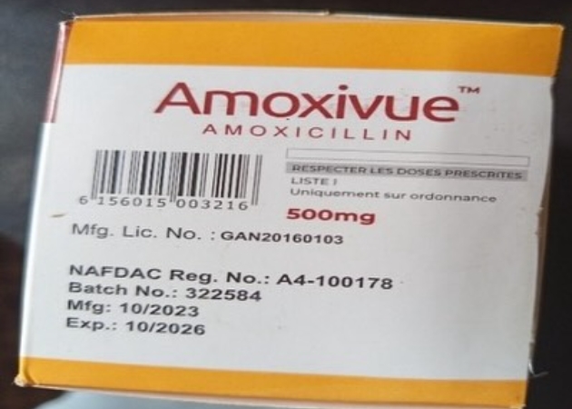 BREAKING: NAFDAC Recalls Amoxivue (Amoxicillin) 500mg Capsules Due To Significantly Low Active Pharmaceutical Ingredient (API) Content