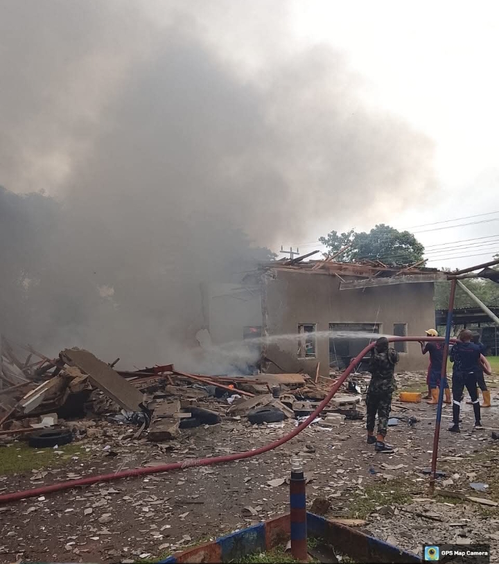 PHOTOS: Nigerian Army Contain Minor Explosion at Ilese Barracks, No Casualties Recorded