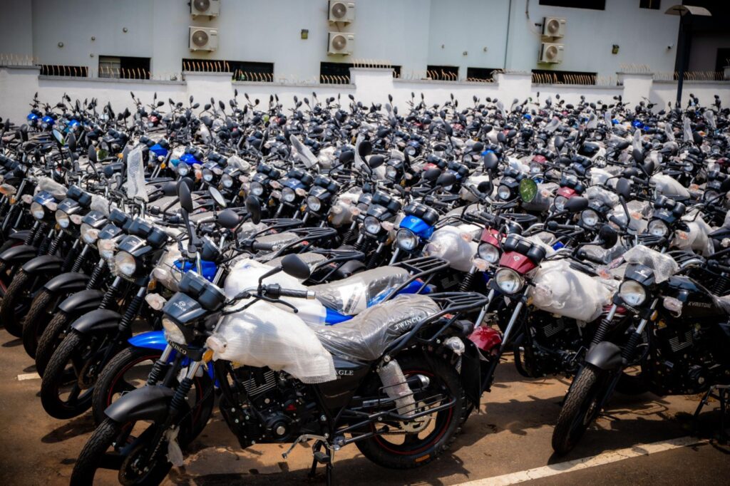 Edo Governor Okpebholo Commissions 300 Motorbikes to Strengthen Security (PHOTOS)