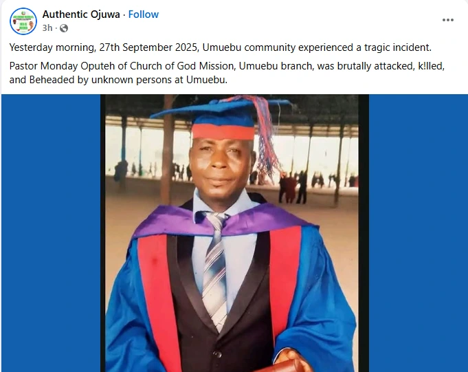 Tragedy: Unknown Killer Behead Delta Pastor
