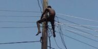 Tragedy: Police Rescue Man Who Climbed Electric Pole To Commit Suicide