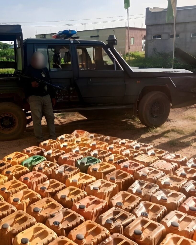 Police Seized Over 100 Jerrycans Full Loaded With Petrol In CROSS-BORDER