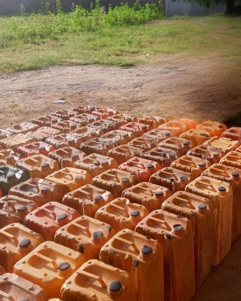 Police Seized Over 100 Jerrycans Full Loaded With Petrol In CROSS-BORDER
