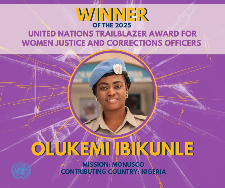 Nigerian Wins 2025 United Nations Trailblazer Award For Women Justice And Corrections Officers