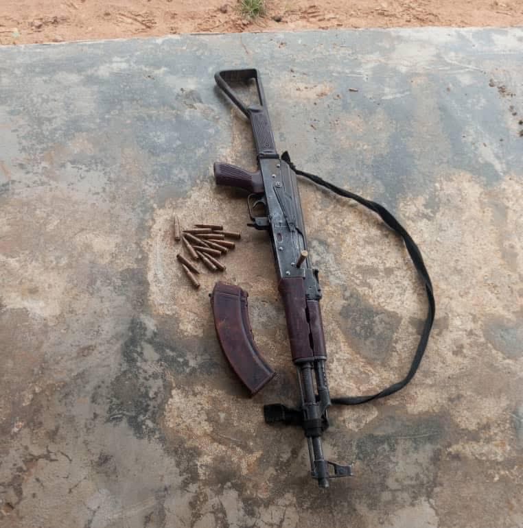 PHOTOS: Troops Neutralize Armed Criminal In Benue, Arrest Suspect In Nasarawa, Recovered AK-47 Rifle And 14 Rounds Of 7.62mm Special Ammunition