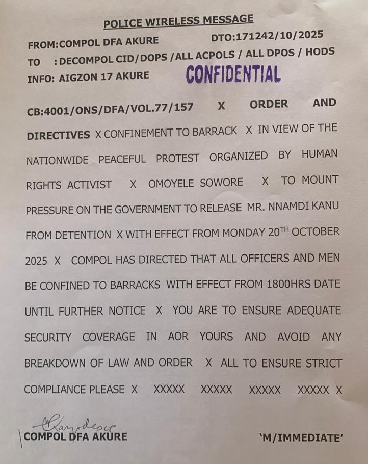 Police Confine Officers to Barracks Ahead of #FreeNnamdiKanuNow Protest — Sowore Alleges