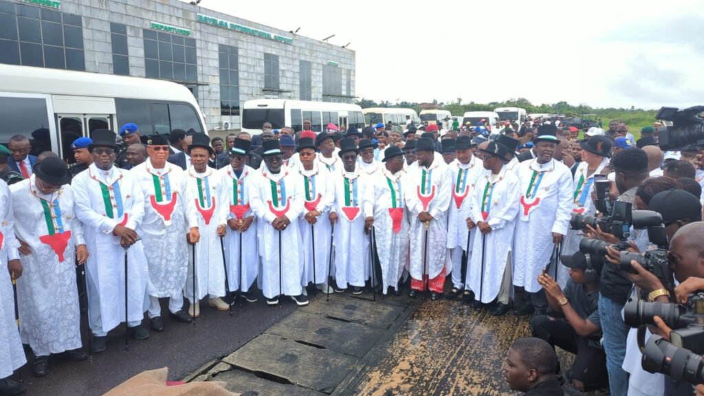 PHOTOS NEWS: APC Governors, Party Leaders Await Vice President Shettima’s Arrival in Bayelsa
